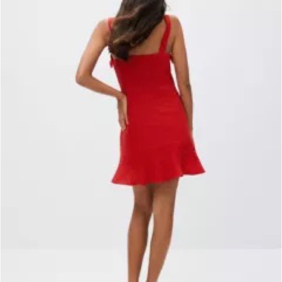 Mango red linen mini dress - Picture 2 of 5